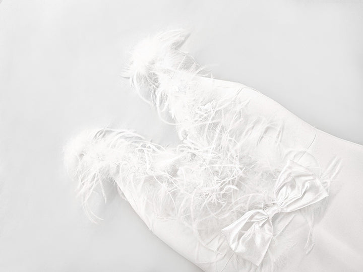 White Feather Bow Gown 4