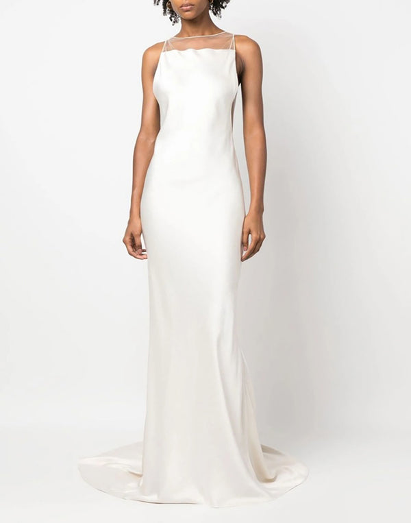 White Satin Mermaid Dress