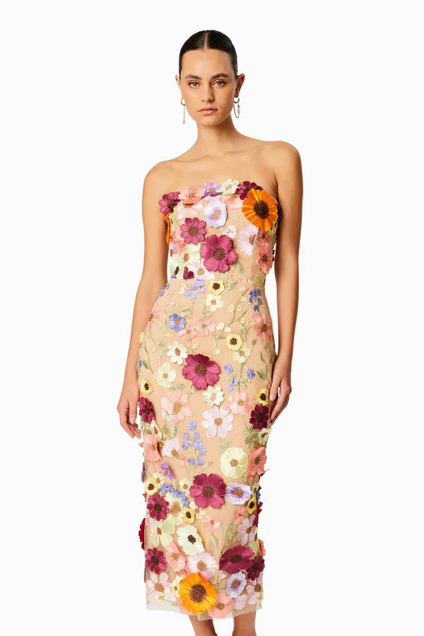 Floral Strapless Dress